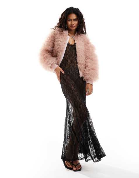 Dream Sister Jane Lillie tulle bomber jacket in dusty rose - view 1