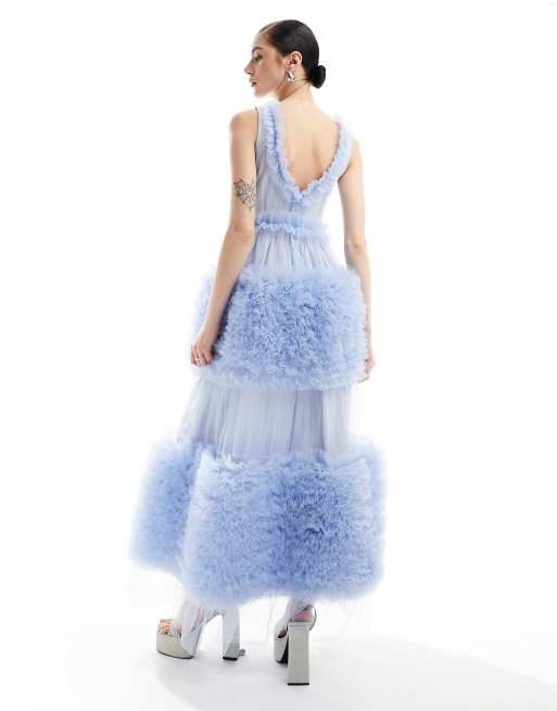 Dream Sister Jane Lillie tulle midi dress co-ord in baby blue ASOS