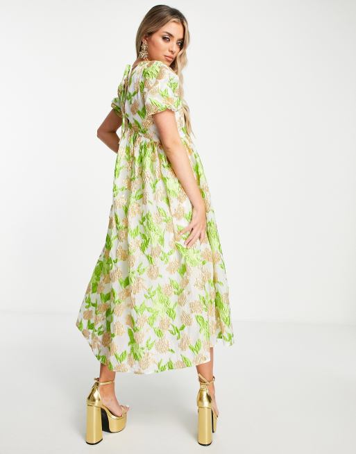 ワンピース DREAM Sister jane Floral Jacquard Dress Dream Sister Jane metallic floral jacquard midaxi dress in