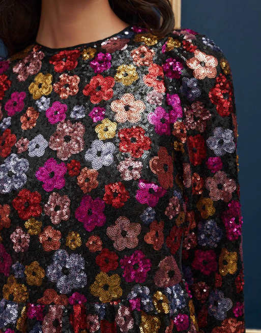 Dream Sister Jane long sleeve embellished maxi dress in multi-colour, 2 of 4