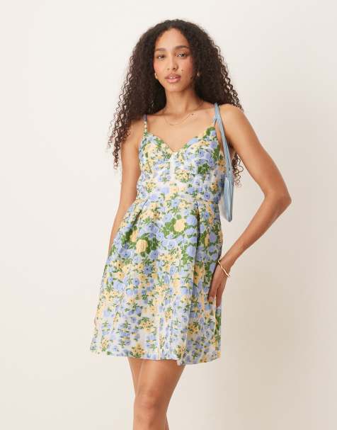 Dream Sister Jane Marigold jacquard mini dress in yellow multi - view 1