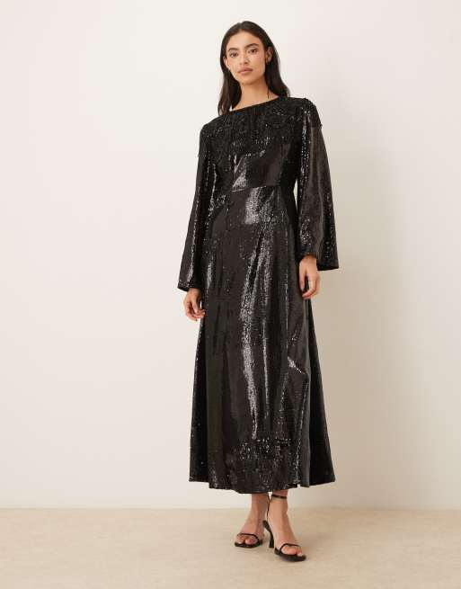 Dream Sister Jane Nights sequin maxi dress in black