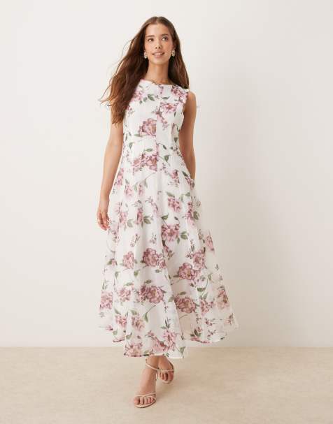 Dream Sister Jane organza maxi dress in berry floral - view 1