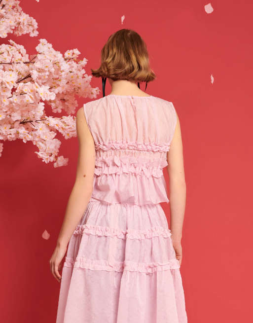 Dream Sister Jane organza ruffle top in pink co-ord | ASOS