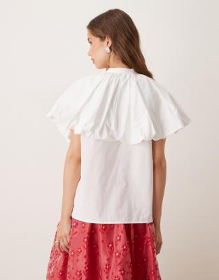 Sister Jane Dream  Oversized Collar Blouse In White