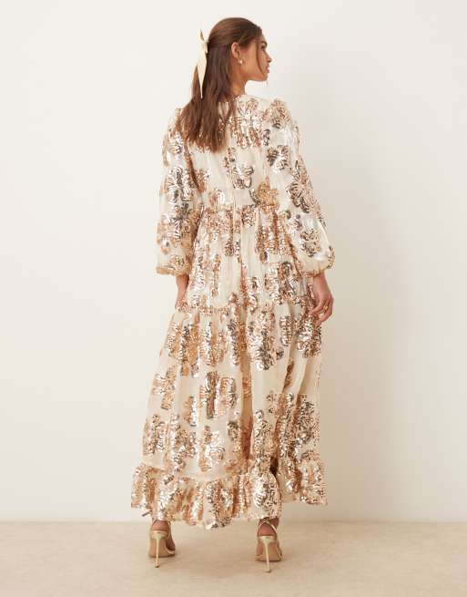 Dream Sister Jane oversized floral embellished maxi dress in