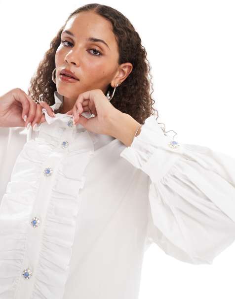 Dream Sister Jane oversized ruffle shirt in white - view 1