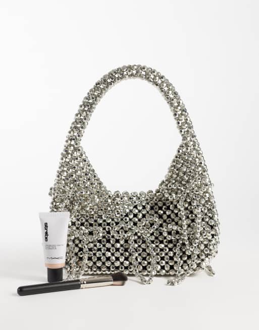 Dream Sister Jane Panache metallic finish beaded bow detail bag in silver, 2 of 4