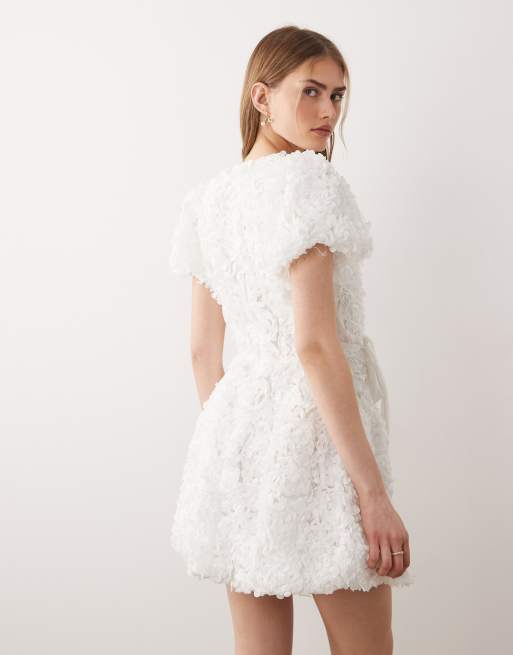 Dream Sister Jane - Petalscape - Robe de mariée courte en tulle à imprimé fleuri - Blanc, 4 de 4