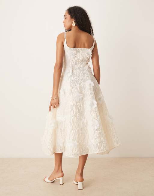 Dream Sister Jane - Petunia Bloom - Maxi-jurk in ivoorwit, 3 van 4