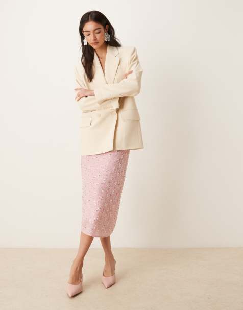 Dream Sister Jane Pink Parade embellished midi skirt in light pink - view 1