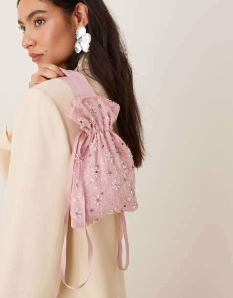 Dream Sister Jane Pink Parade embellished pouch bag in pink - view 1