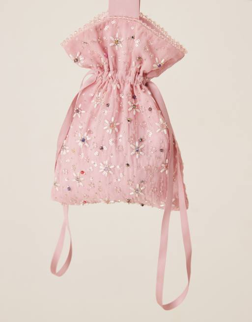 Dream Sister Jane Pink Parade embellished pouch bag in pink, 2 of 3