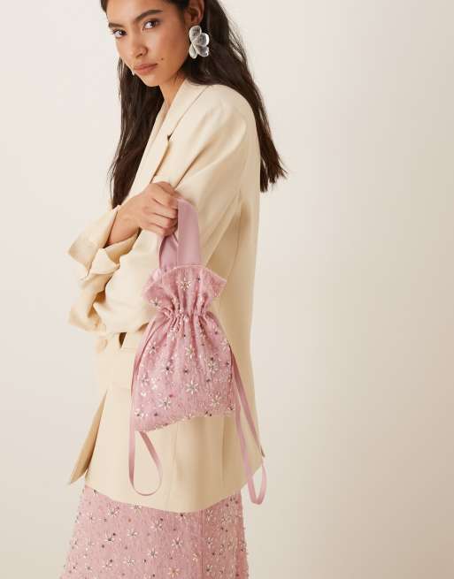 Dream Sister Jane Pink Parade embellished pouch bag in pink, 3 of 3