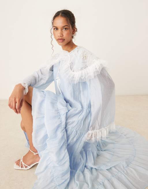 DREAM Sister Jane Primrose maxi dress in light blue | ASOS