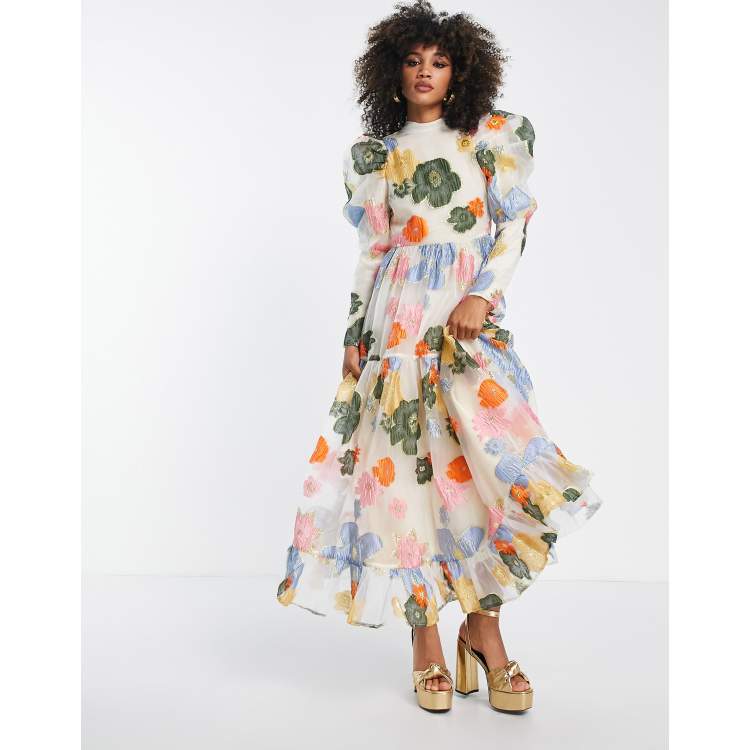 【英国発Sister Jane】Ruby floral brocade maxi dress Sister Jane Ruby Floral Brocade Maxi Dress Red Sister Jane