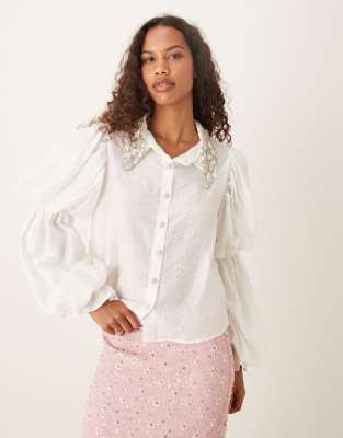 Sister Jane Dream  Rita Embellished Blouse In White