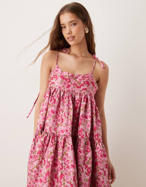 Dream Sister Jane - Robe babydoll longueur mollet en jacquard - Orchidée, 3 de 4