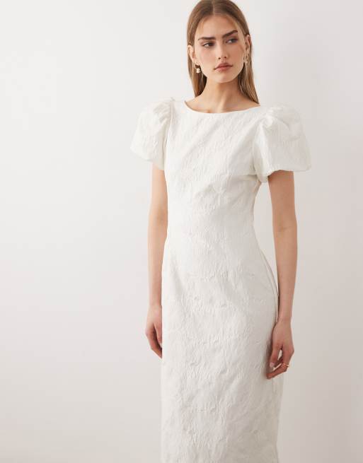 Dream Sister Jane - Robe de mariée longue en jacquard avec nœud - Blanc, 4 de 4