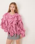 [sister jane] Dream Sister Jane ruffle blouse in orchid-Purple S Orchid