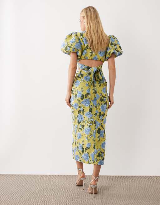 Dream Sister Jane Seagrass jacquard mid rise midi skirt co-ord in
