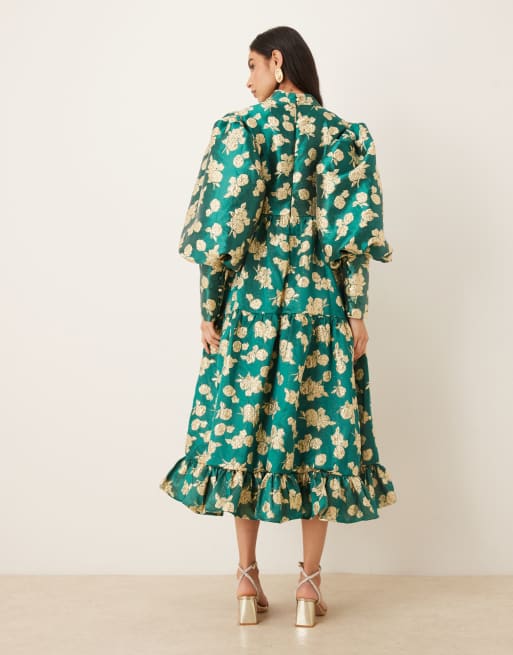 gold tassel dress plus size BABEYOND Tassel Hem Peacock Plus Size Dress, Plus Size Dresses, Dark Cyan / Black, 2XL