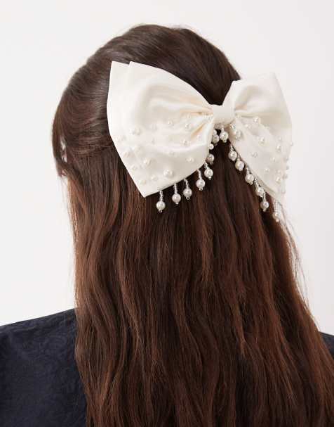 Dream Sister Jane Spectacle pearl hair bow in ivory - view 1