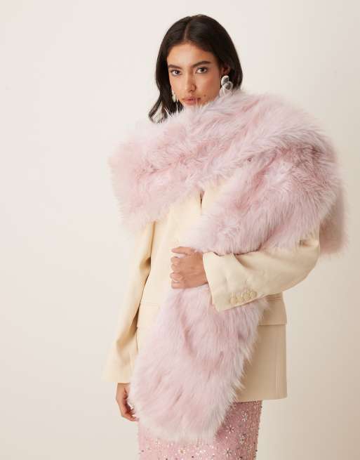 Dream Sister Jane Starlight faux fur shawl in pink