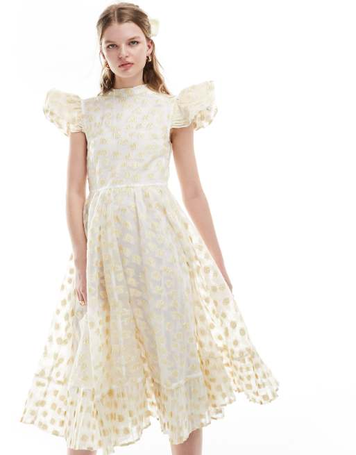 Dream Sister Jane textured jacquard midi dress in ivory co-ord | ASOS