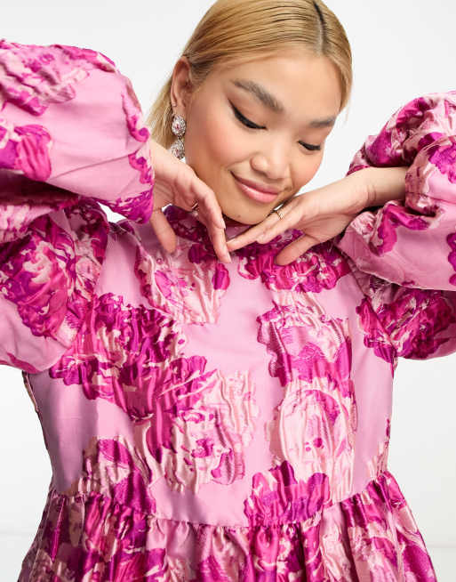 Dream Sister Jane textured jacquard mini dress in pink