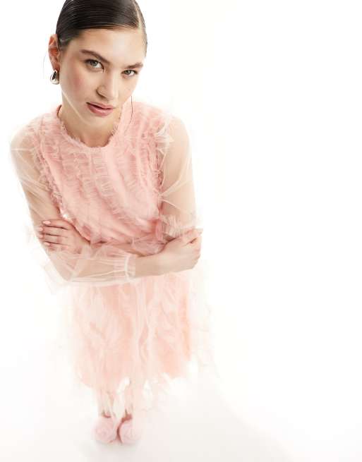 Dream Sister Jane Treasure tulle midi dress in ballerina pink