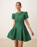 [sister jane] Dream Sister Jane Trillium jacquard mini dress in green XS Green