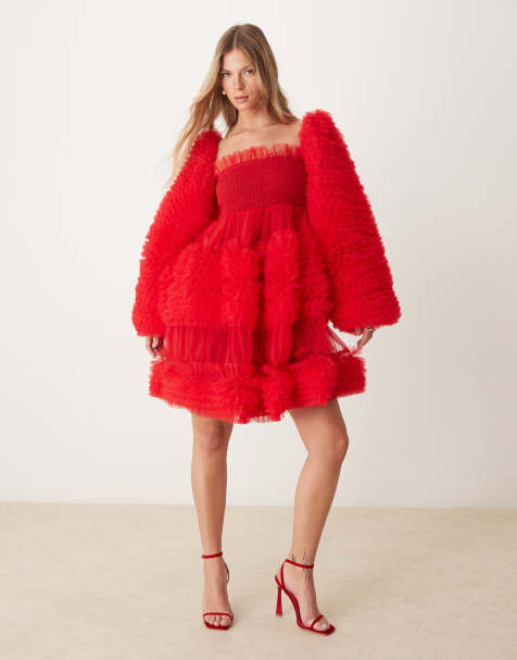 Dream Sister Jane tulle mini dress in red - view 1