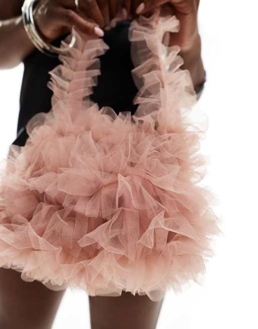 Dream Sister Jane tulle ruffle bag in powder pink, 2 of 4