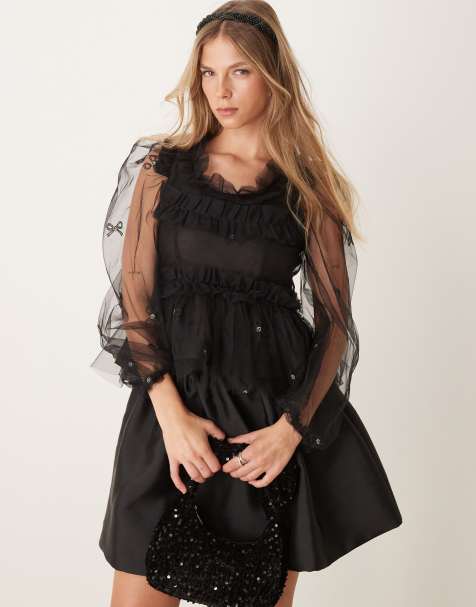 Dream Sister Jane tulle top in black - view 1