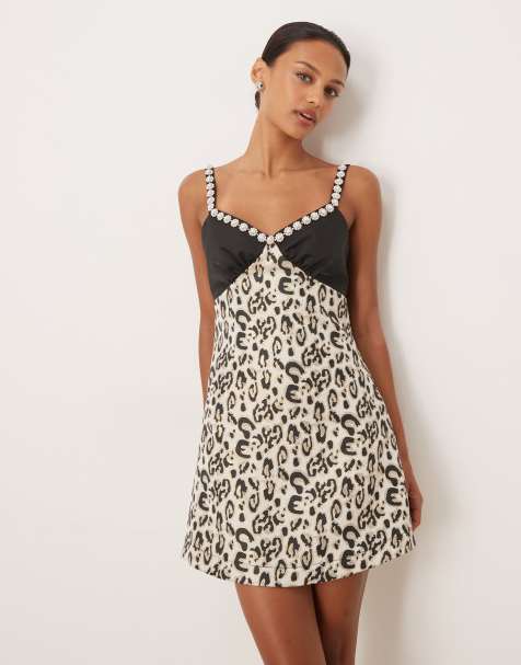 Dream Sister Jane - Twee - Lysebrun minikjole med leopardprint - view 1