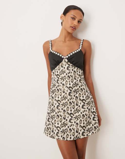 Dream Sister Jane - Twee - Vestito corto leopardato color cuoio