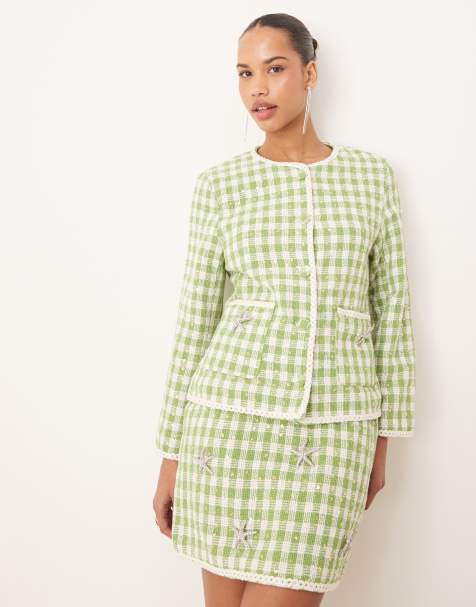 Dream Sister Jane tweed jacket co-ord in green - view 1