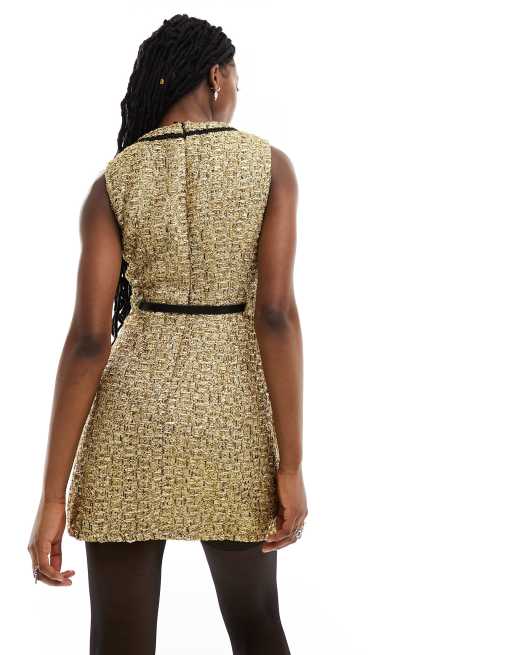 Gold 2024 tweed dress