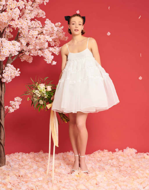 Dream Sister Jane - Vestito corto da sposa in organza avorio in coordinato