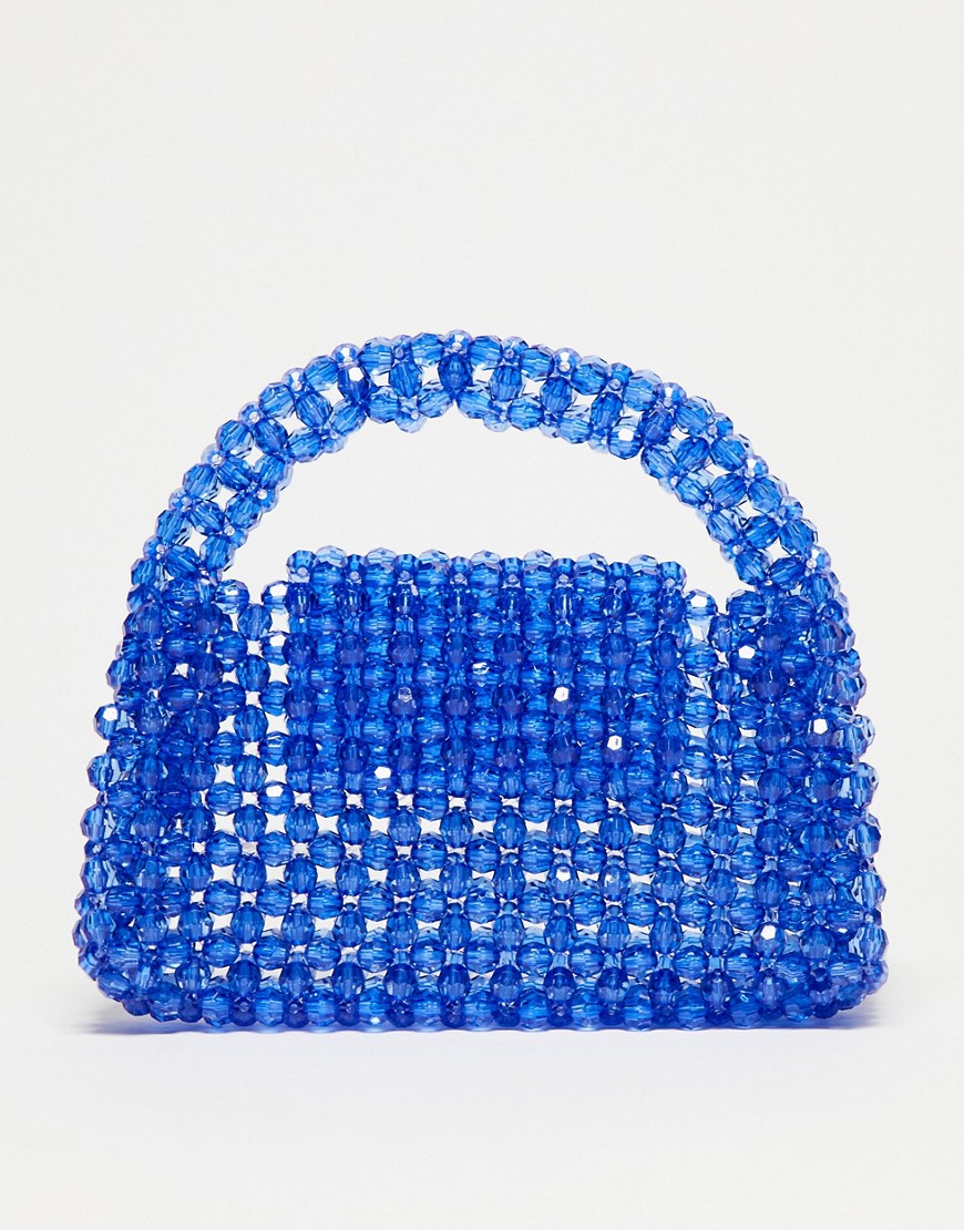 Dream Sister Jane Whitney bead mini bag in cobalt co-ord-Blue