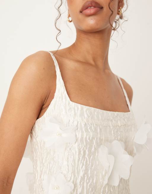 Dream – Sister Jane x ASOS – Blooming – Elfenbensvit, jacquardvävd miniklänning, 4 av 4