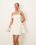 [sister jane] Dream Sister Jane x ASOS Blooming jacquard mini dress in ivory-White M Plus Ivory