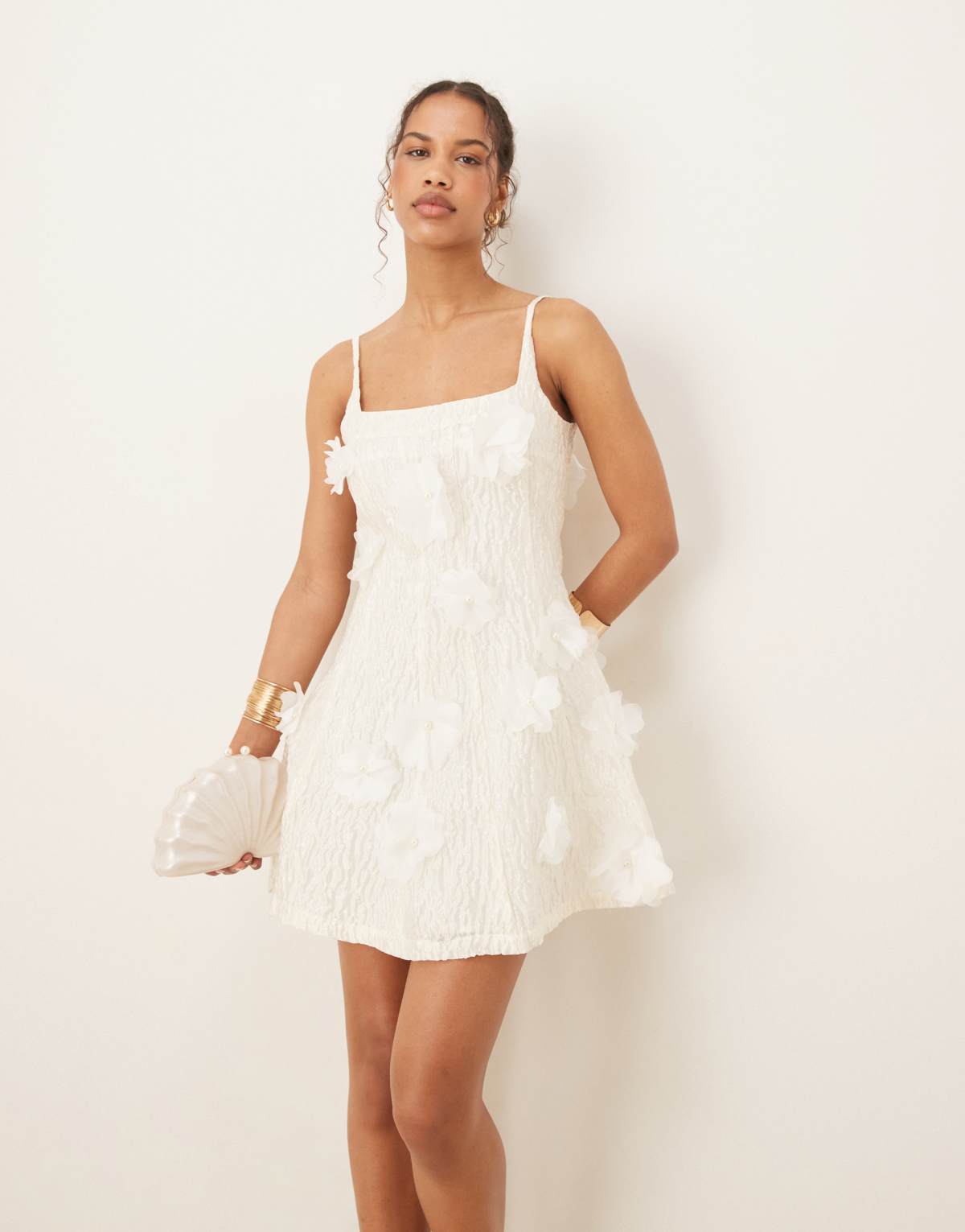 Dream Sister Jane x ASOS Blooming jacquard mini dress in ivory