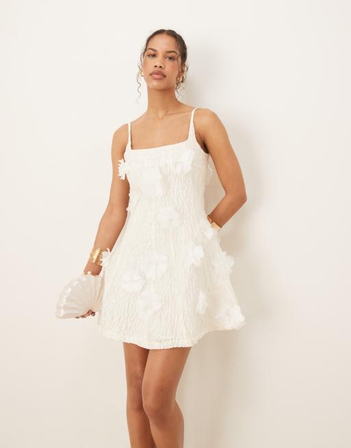 Dream Sister Jane x ASOS - Blooming - Vestito corto color avorio jacquard