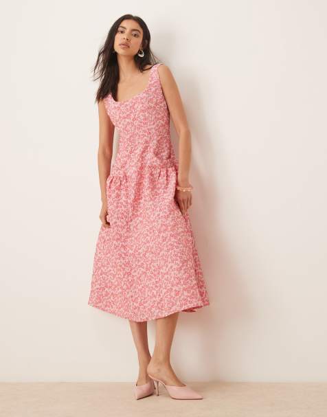 DREAM Sister Jane Zinnia jacquard midi dress in pink - view 1