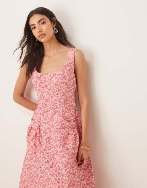 DREAM Sister Jane Zinnia jacquard midi dress in pink