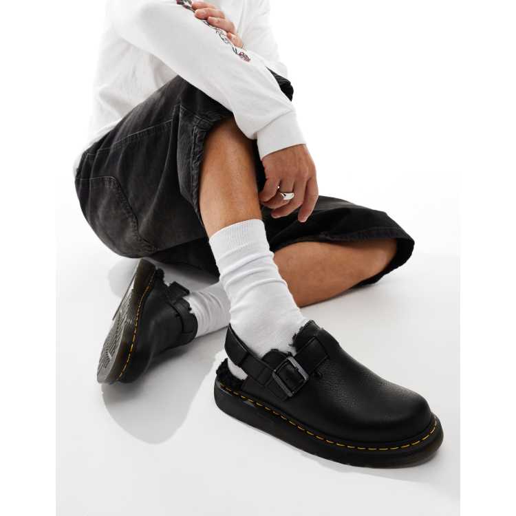 Dr.Martens - Jorge II - Muiltjes van leer gevoerd met bont in