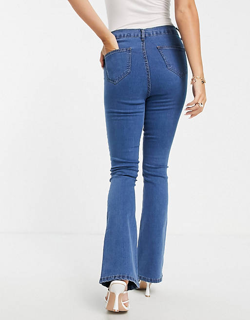 ASOS Damen Kleidung Hosen & Jeans Jeans High Waisted Jeans DTT Tall Bianca high waisted flare disco jeans in 