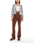 [Don't Think Twice] DTT Bianca high waist flared jeans in chocolate brown 6 BROWN